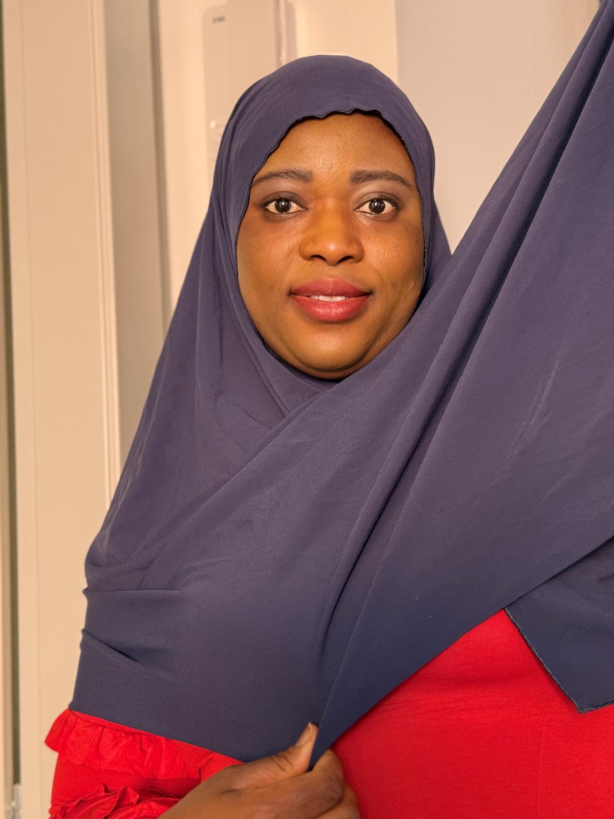 Navy Blue One Way Effortless knit hijab - Image 3