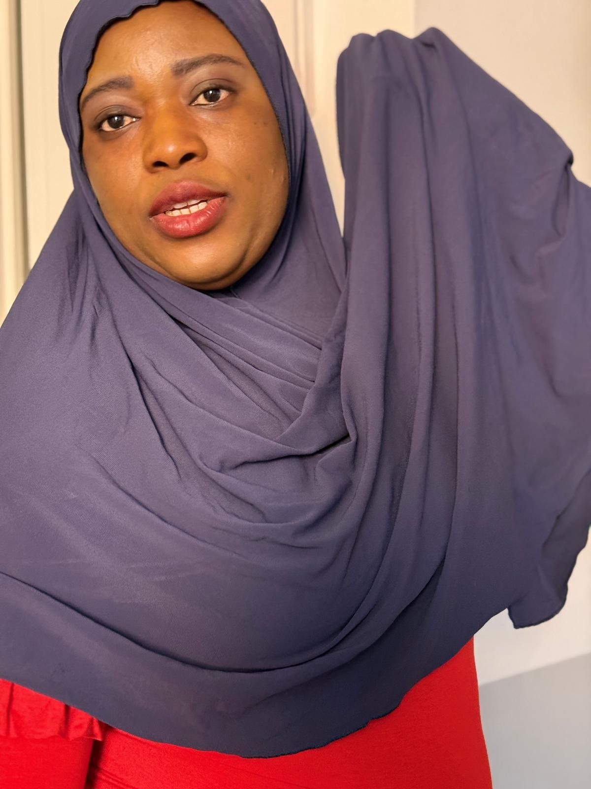 Navy Blue One Way Effortless knit hijab - Image 4